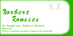 norbert romsics business card